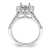 Asscher Halo Diamond Semi-mount Engagement Rings