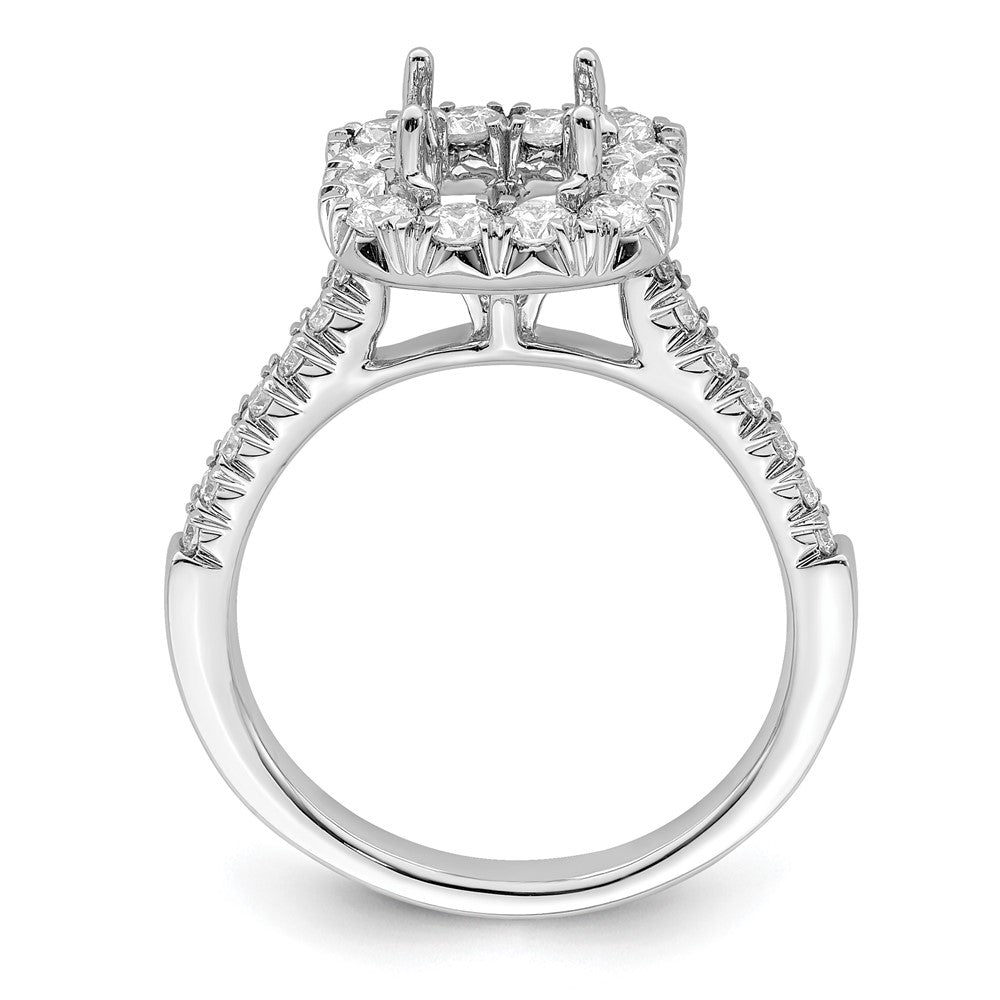 Asscher Halo Diamond Semi-mount Engagement Rings