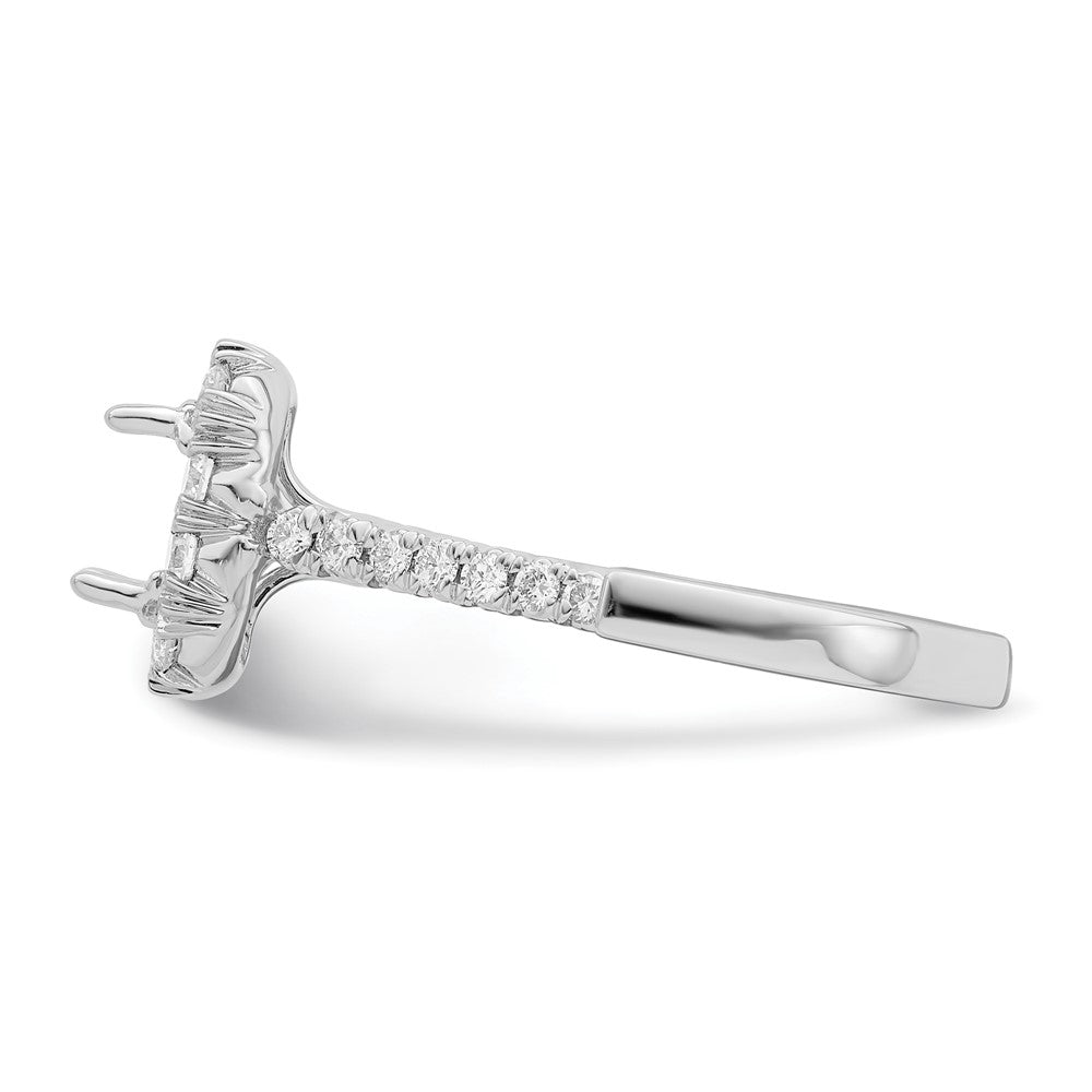 Asscher Halo Diamond Semi-mount Engagement Rings