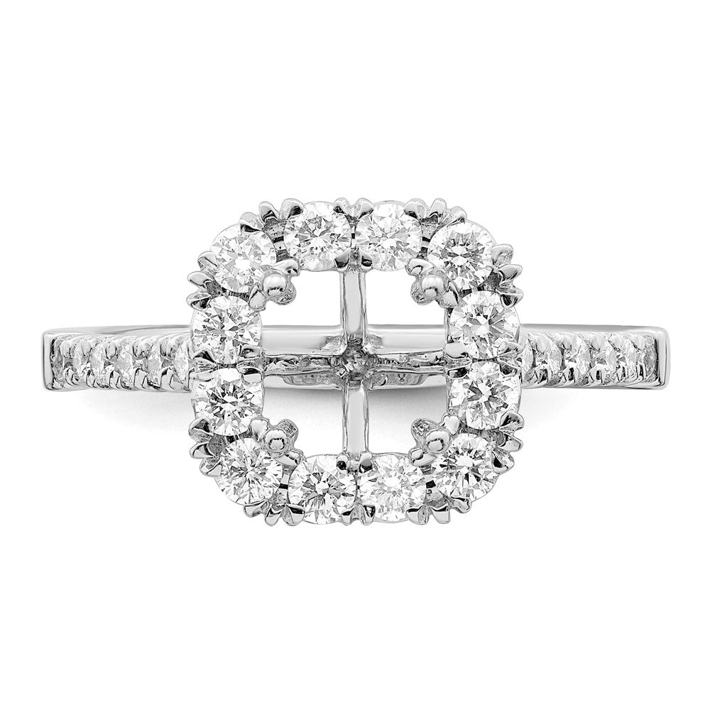 Asscher Halo Diamond Semi-mount Engagement Rings