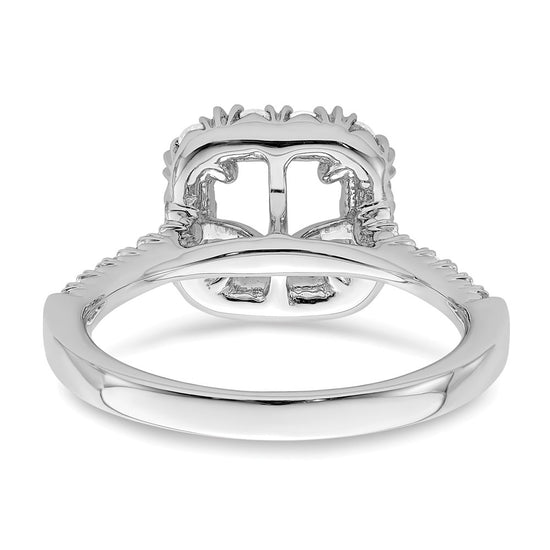 Asscher Halo Diamond Semi-mount Engagement Rings