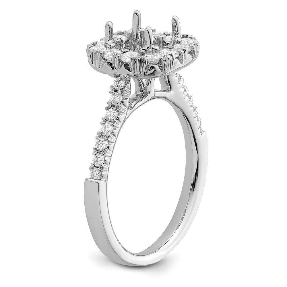 Asscher Halo Diamond Semi-mount Engagement Rings
