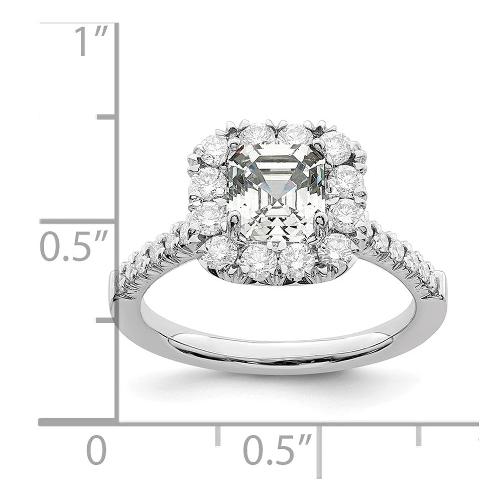 Asscher Halo Diamond Semi-mount Engagement Rings