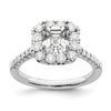 Asscher Halo Diamond Semi-mount Engagement Rings