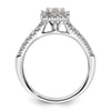 Princess Halo Diamond Semi-mount Engagement Rings