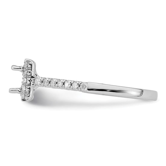 Princess Halo Diamond Semi-mount Engagement Rings