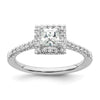 Princess Halo Diamond Semi-mount Engagement Rings