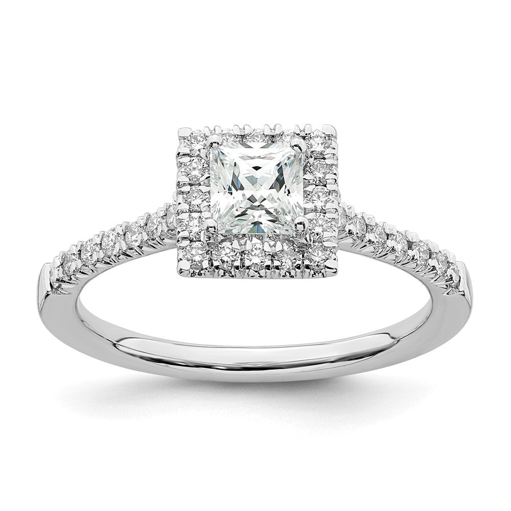 Princess Halo Diamond Semi-mount Engagement Rings