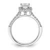 Princess Halo Diamond Semi-mount Engagement Rings