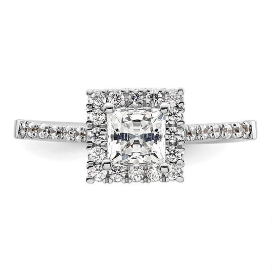 Princess Halo Diamond Semi-mount Engagement Rings