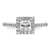 Princess Halo Diamond Semi-mount Engagement Rings