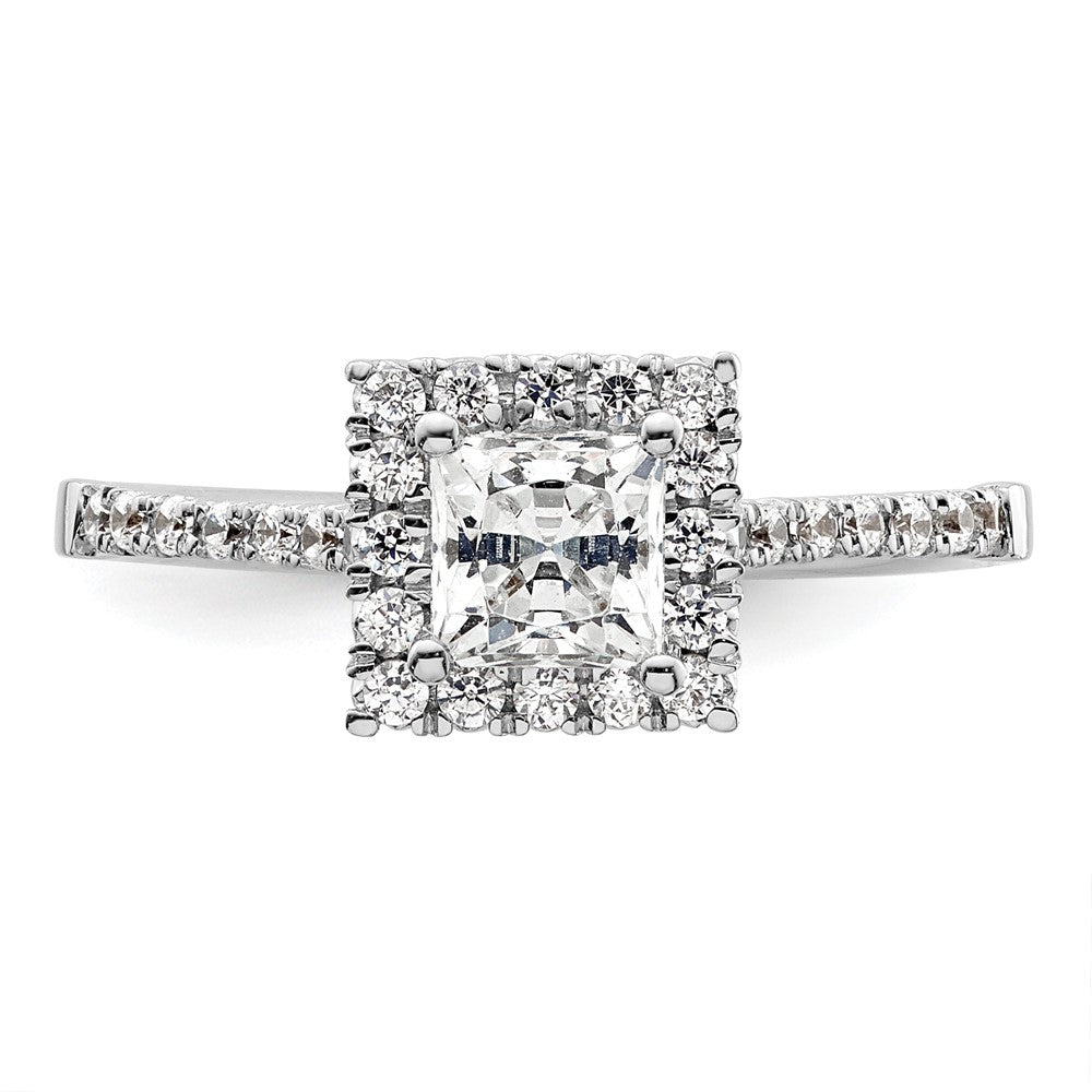 Princess Halo Diamond Semi-mount Engagement Rings