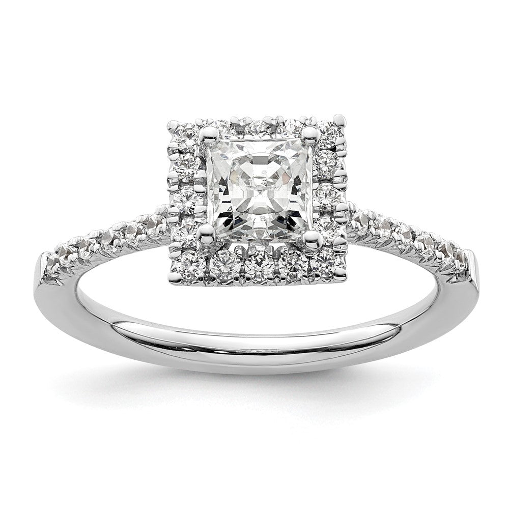 Princess Halo Diamond Semi-mount Engagement Rings