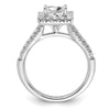 Princess Halo Diamond Semi-mount Engagement Rings