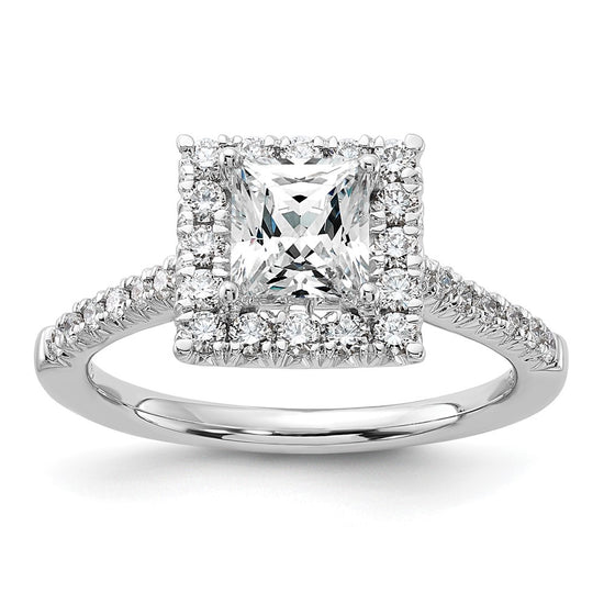 Princess Halo Diamond Semi-mount Engagement Rings
