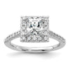 Princess Halo Diamond Semi-mount Engagement Rings