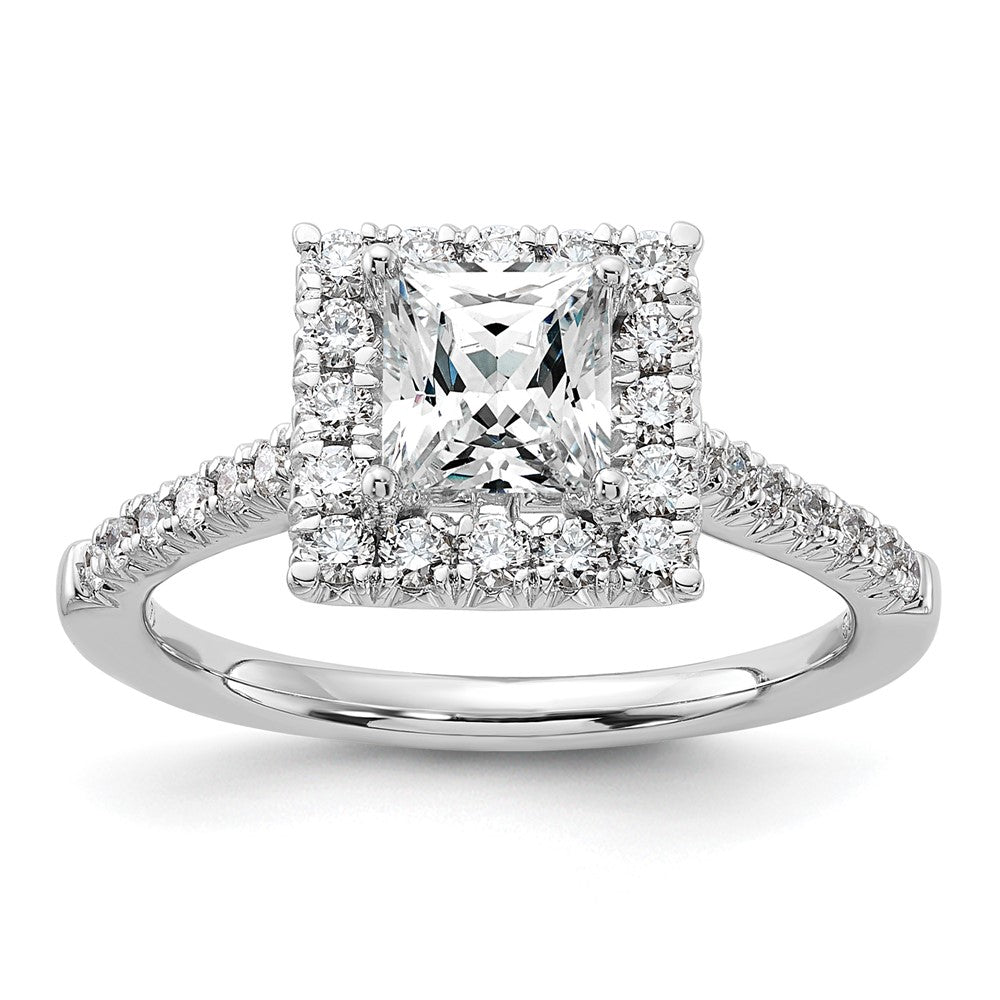 Princess Halo Diamond Semi-mount Engagement Rings