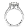 Princess Halo Diamond Semi-mount Engagement Rings