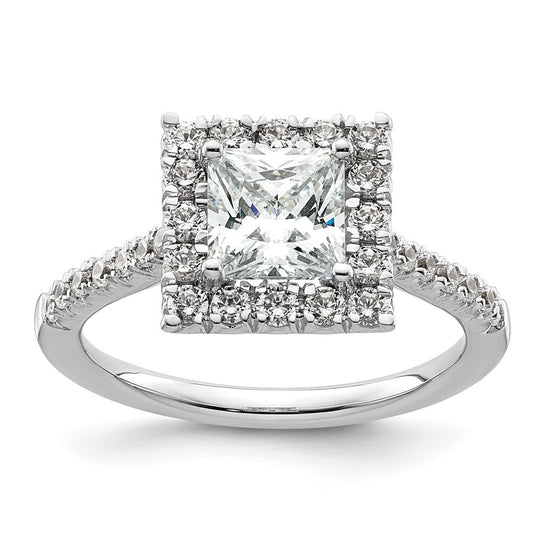 Princess Halo Diamond Semi-mount Engagement Rings