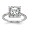 Princess Halo Diamond Semi-mount Engagement Rings