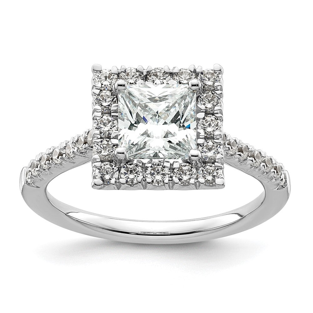 Princess Halo Diamond Semi-mount Engagement Rings