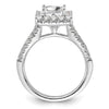 Princess Halo Diamond Semi-mount Engagement Rings