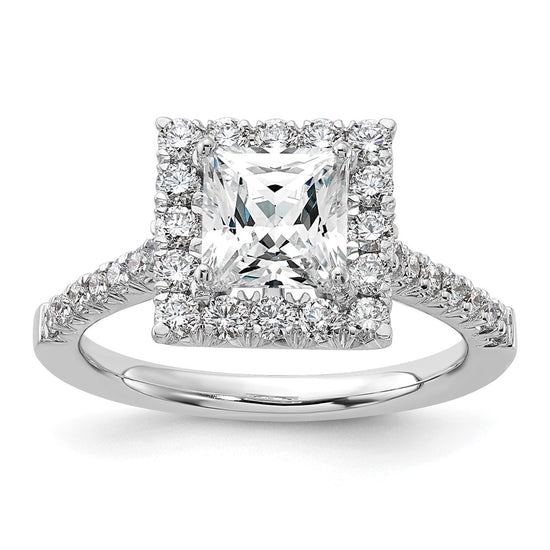 Princess Halo Diamond Semi-mount Engagement Rings