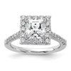 Princess Halo Diamond Semi-mount Engagement Rings