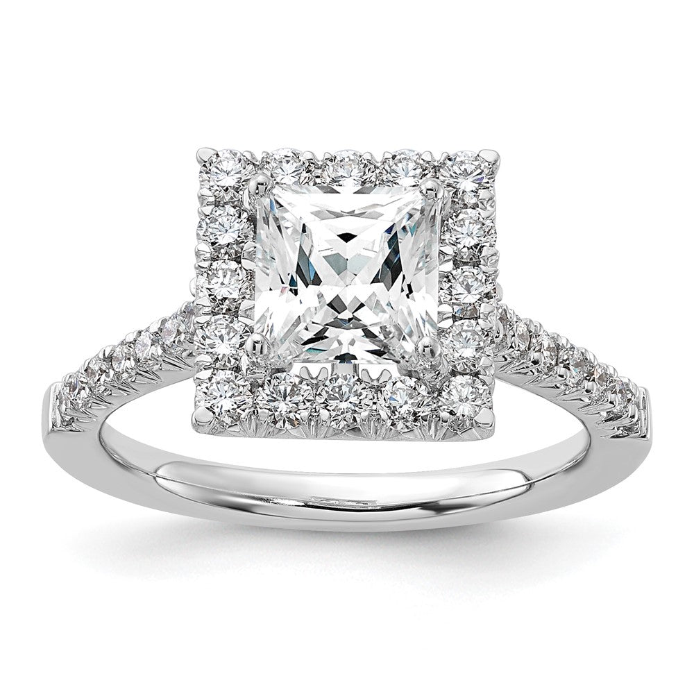 Princess Halo Diamond Semi-mount Engagement Rings