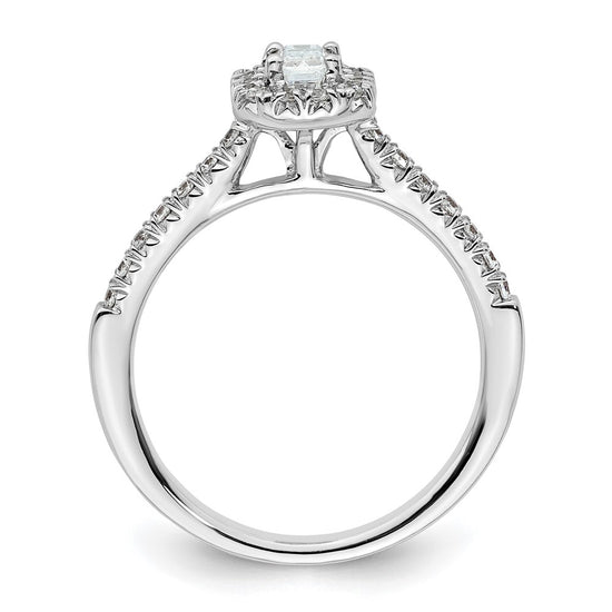 Emerald-Cut Halo Diamond Semi-mount Engagement Rings
