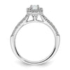 Emerald-Cut Halo Diamond Semi-mount Engagement Rings