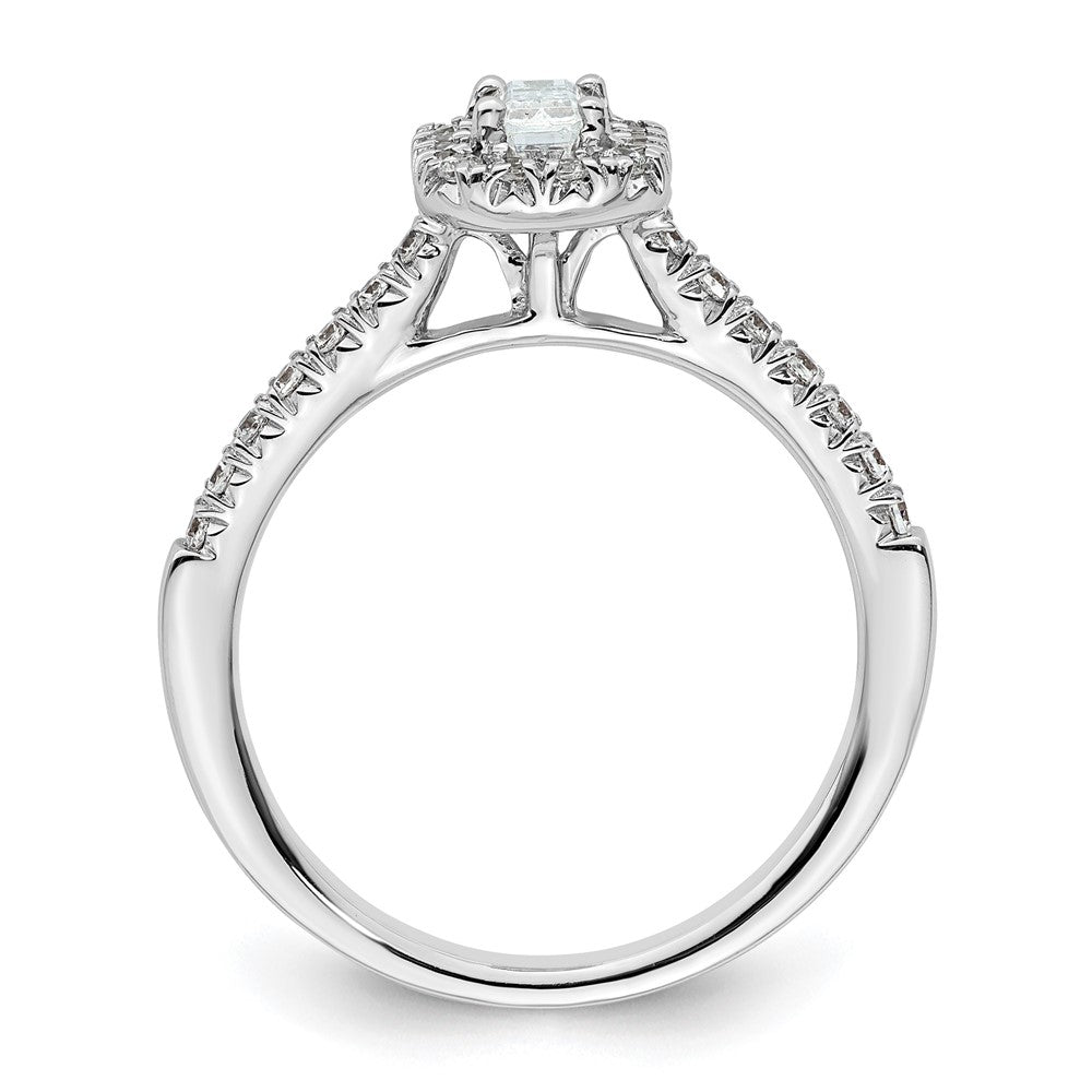 Emerald-Cut Halo Diamond Semi-mount Engagement Rings
