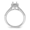 Emerald-Cut Halo Diamond Semi-mount Engagement Rings