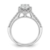 Emerald-Cut Halo Diamond Semi-mount Engagement Rings