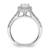 Emerald-Cut Halo Diamond Semi-mount Engagement Rings