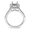 Emerald-Cut Halo Diamond Semi-mount Engagement Rings