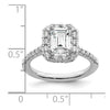 Emerald-Cut Halo Diamond Semi-mount Engagement Rings