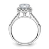 Emerald-Cut Halo Diamond Semi-mount Engagement Rings