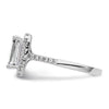 Emerald-Cut Halo Diamond Semi-mount Engagement Rings