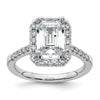 Emerald-Cut Halo Diamond Semi-mount Engagement Rings