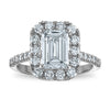 14kw Certified 2.77ct Emerald Lab Grown VS/SI FGH Dia Halo Complete Engagem