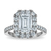 14kw Certified 3.3ct Emerald Lab Grown VS/SI FGH Dia Halo Complete Engageme