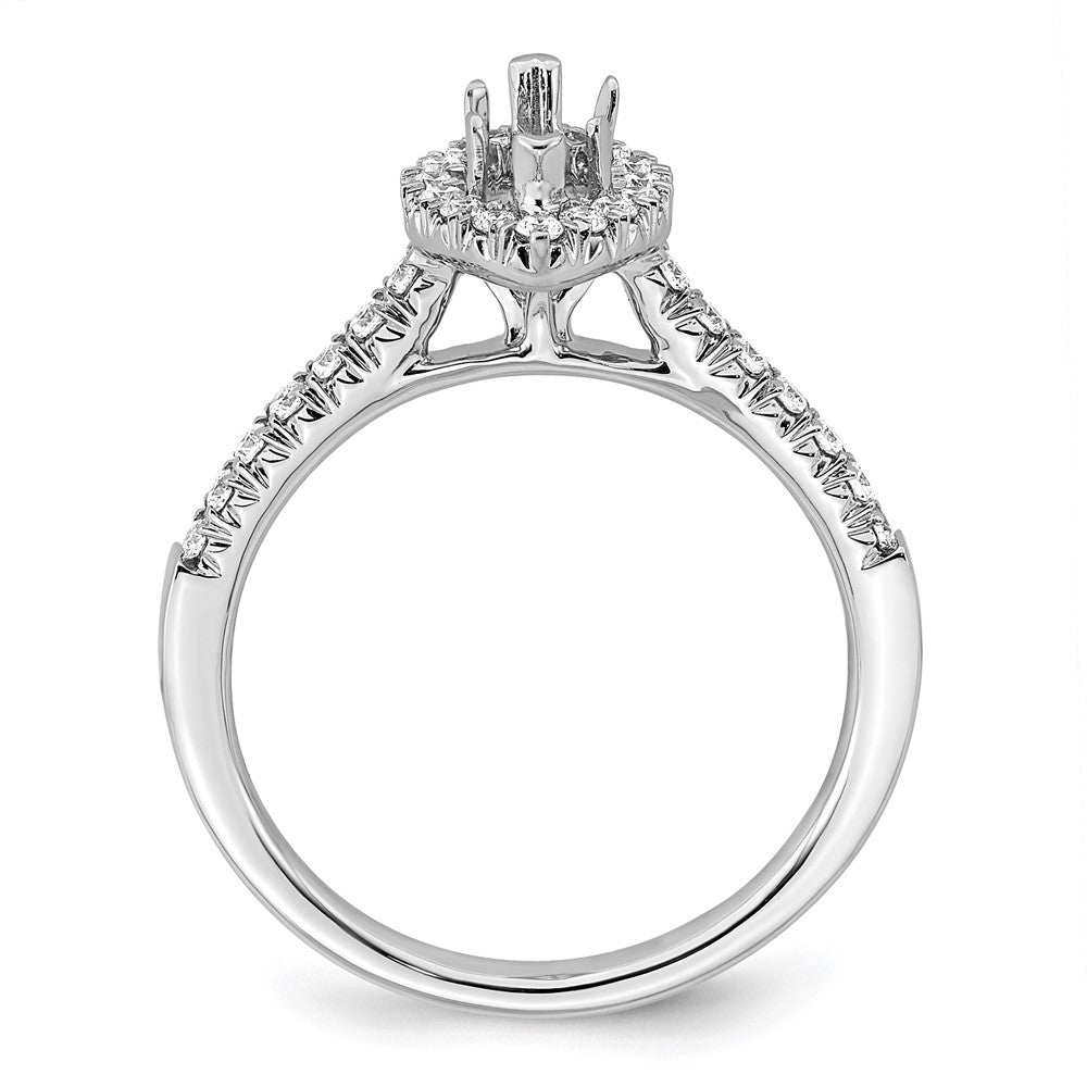 Marquise Halo Diamond Semi-mount Engagement Rings