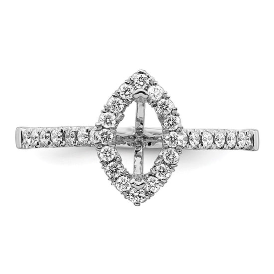 Marquise Halo Diamond Semi-mount Engagement Rings
