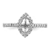 Marquise Halo Diamond Semi-mount Engagement Rings