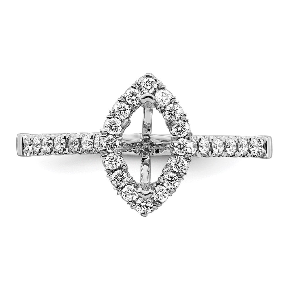 Marquise Halo Diamond Semi-mount Engagement Rings