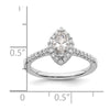 Marquise Halo Diamond Semi-mount Engagement Rings
