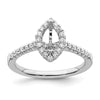 Marquise Halo Diamond Semi-mount Engagement Rings