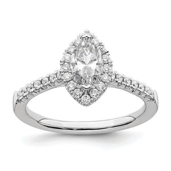 Marquise Halo Diamond Semi-mount Engagement Rings