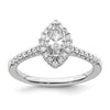 Marquise Halo Diamond Semi-mount Engagement Rings